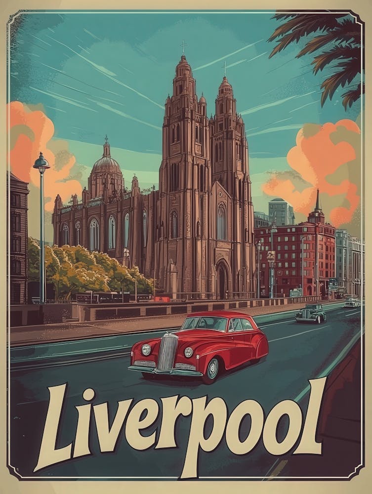 Aihrgdesign Ein Retro Reiseplakat für Liverpool mit The C64fa26d 2aca 414a 901d B186f0c93306 0