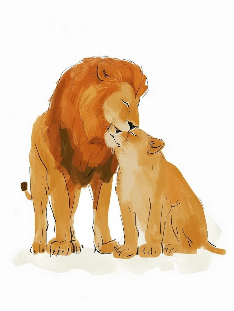 Barbary Lion Rituals Clipart 4