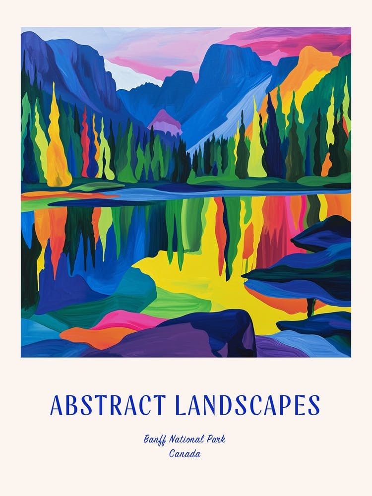 Colourful Abstract Banff National Park Canada 1 Poster Blue