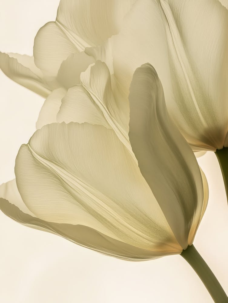 Green Beige Close Up Petals 15