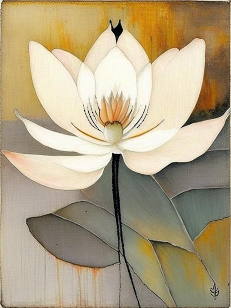 Lotus And Butterfly 2, Symbol Abstract Painting