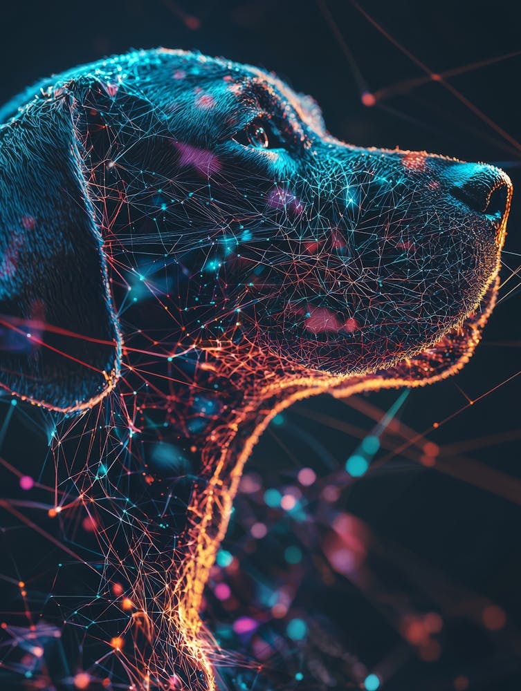 Abstract Dog Portrait. Generated AI.