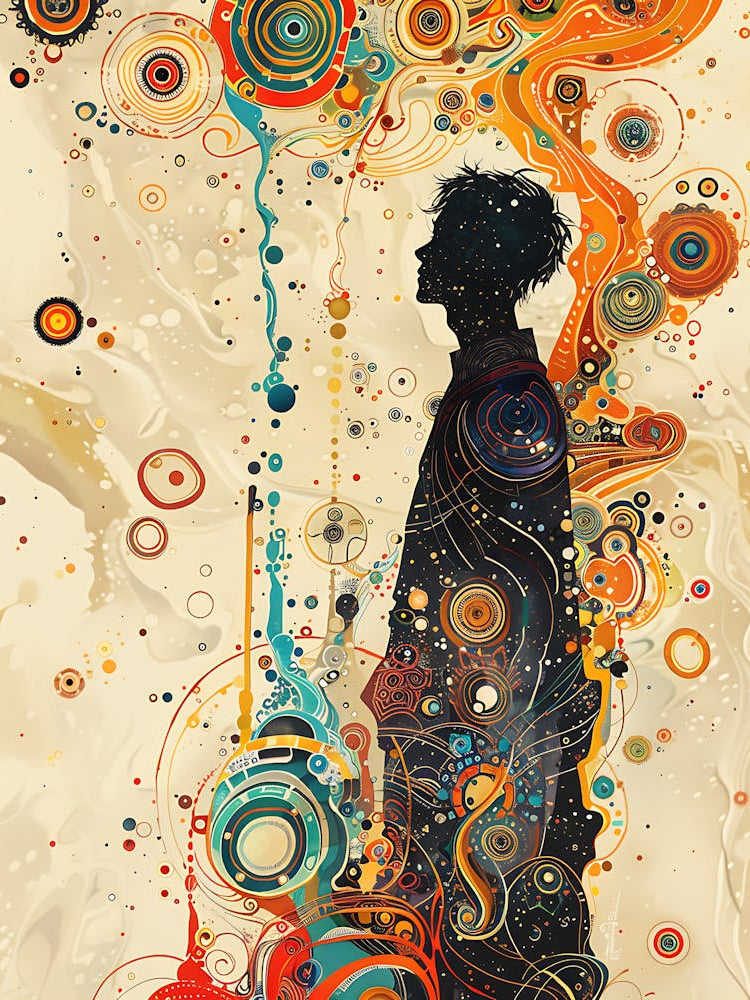 Whimsical Asian Man In Deep 6