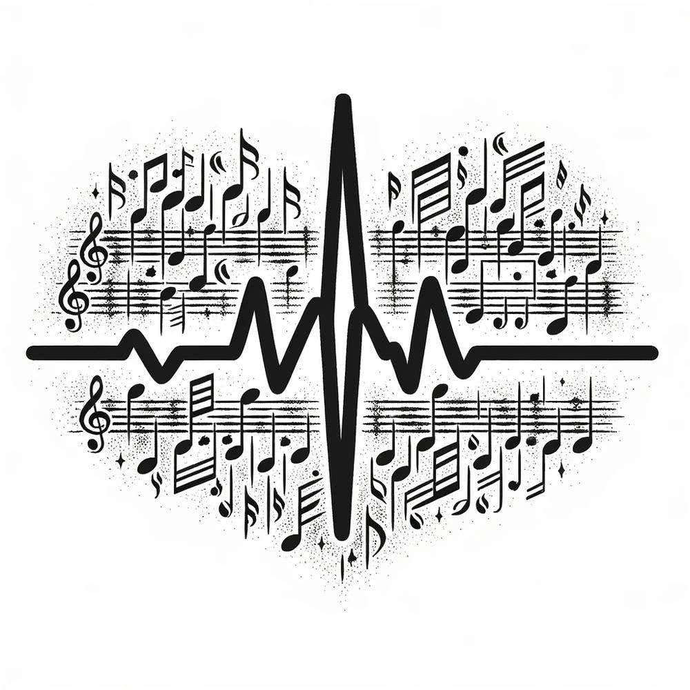 Heartbeat With Music Notes