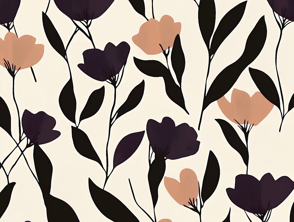 Schwarz-weißes Blumenmuster