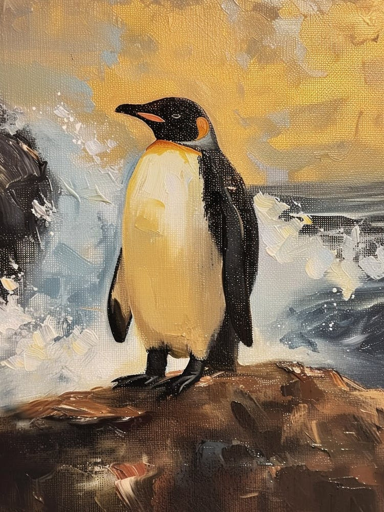 Adlie Penguin Gold Harbour Oil Painting 2