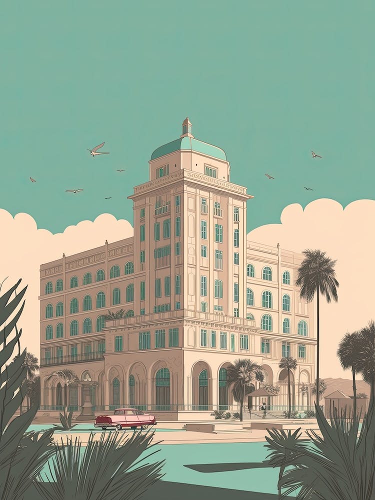 Karachi Pakistan Travel Illustration 1