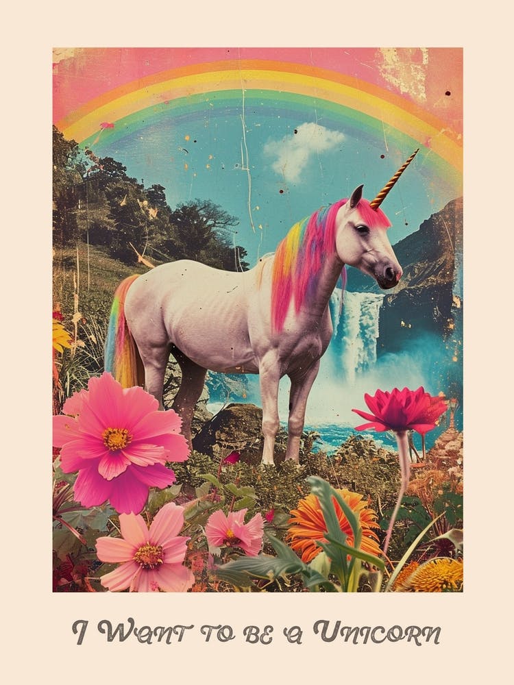 I Want To Be A Unicorn Kitsch Poster 1