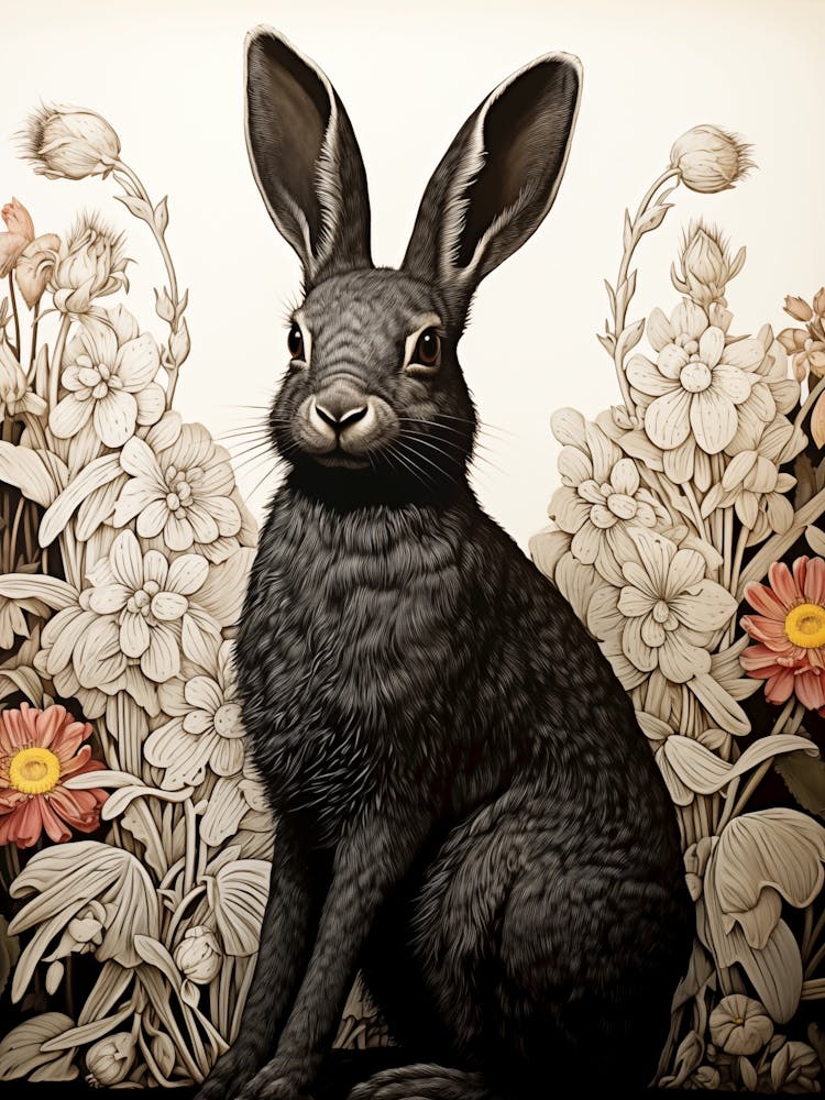 Hare and Wildflowers