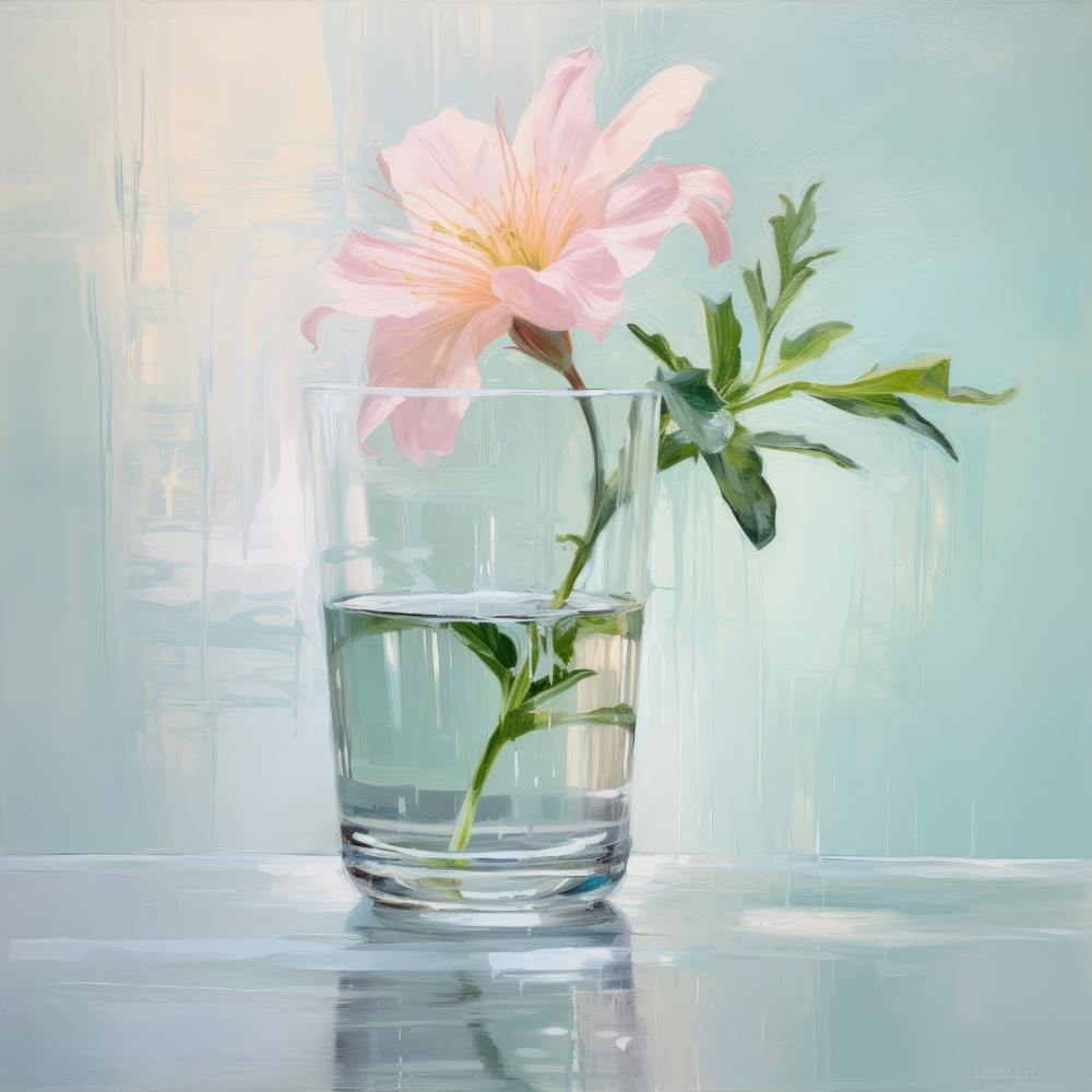 Pink Flower In A Glass