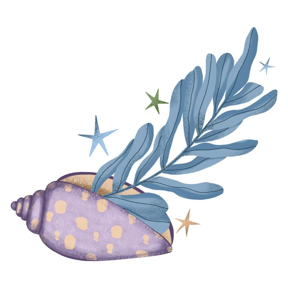 Whimsical ocean print