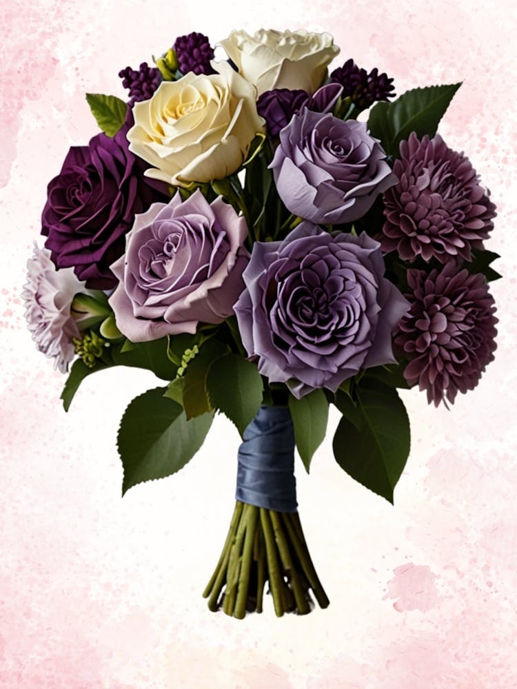 Bouquet Of Purple Roses