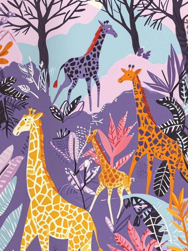Cute Storybook Style Giraffe Illustration 2