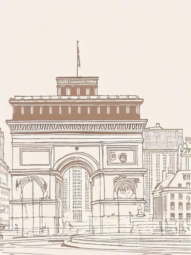 Arc De Triomphe Paris Boho Landmark Illustration