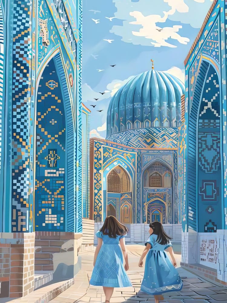 Iran Print Iran Illustration Tehran Poster Tehran Print Mosque Print Iran Travel Poster Iran Gift Travel Gallery Islam Nursery Decor