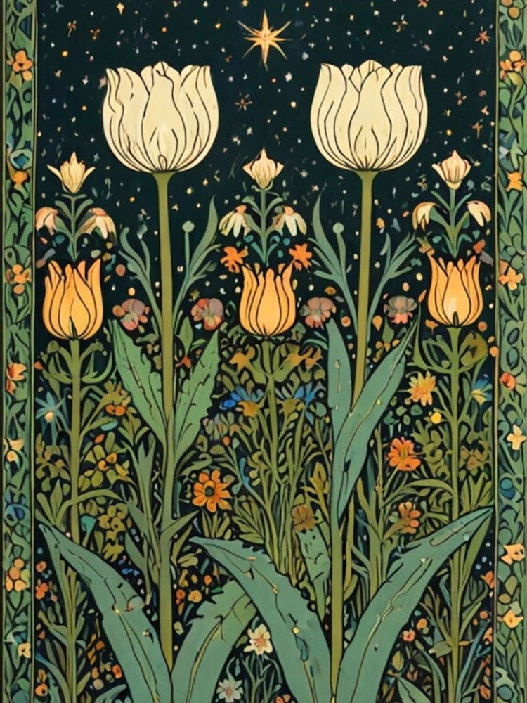 William Morris Tulips And Stars