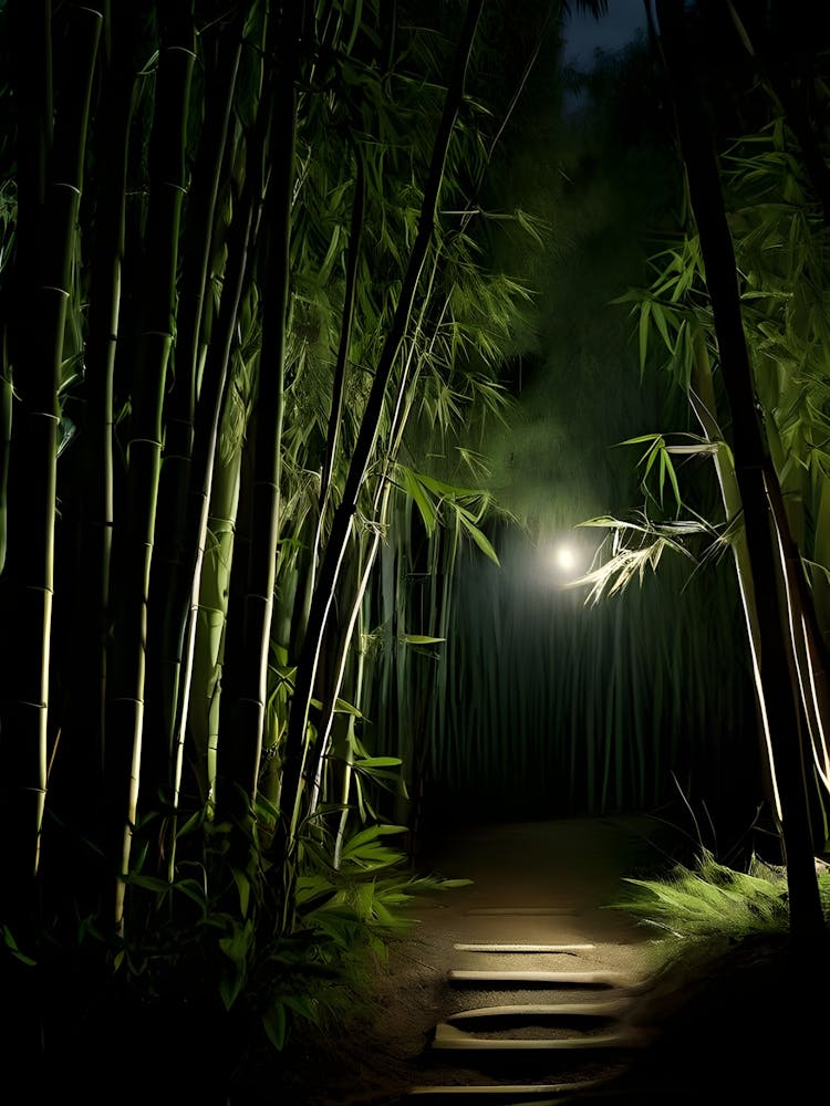 Moon And Forest Art