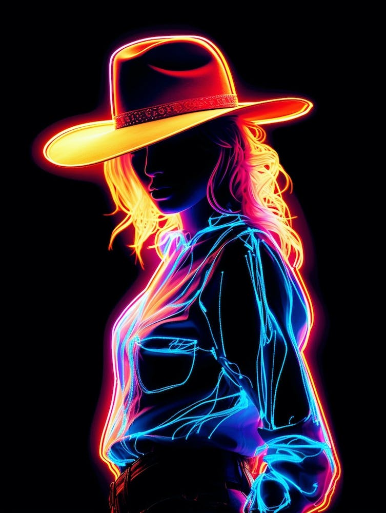 Neon Cowgirl Sign 2 2
