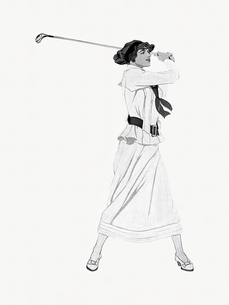 Golfing Woman, Vintage Illustration, Edward Penfield (2)