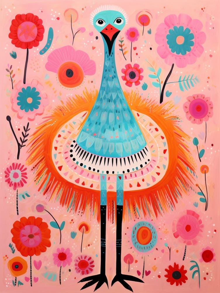 Pink Scandi Ostrich 2