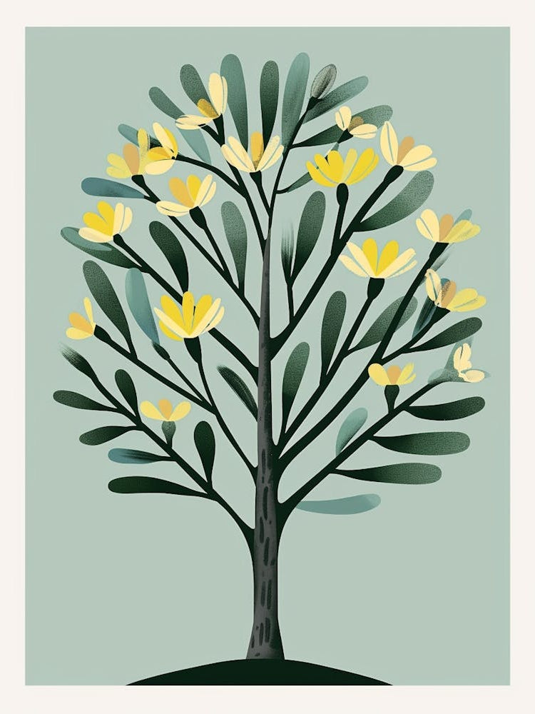 Cypress Tree Flat Illustration 5