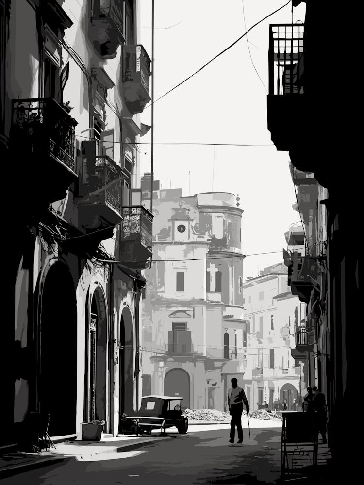 Naples Italy Schwarz-Weiß Analogfotografie 3