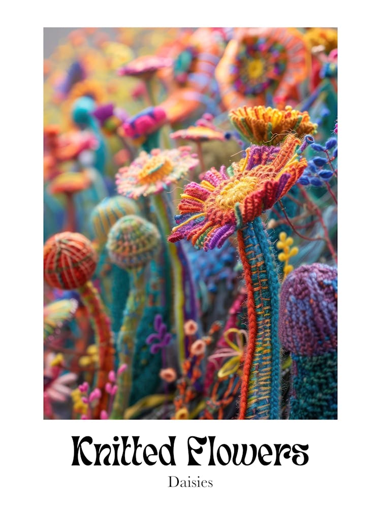 Knitted Flowers Daisies 2