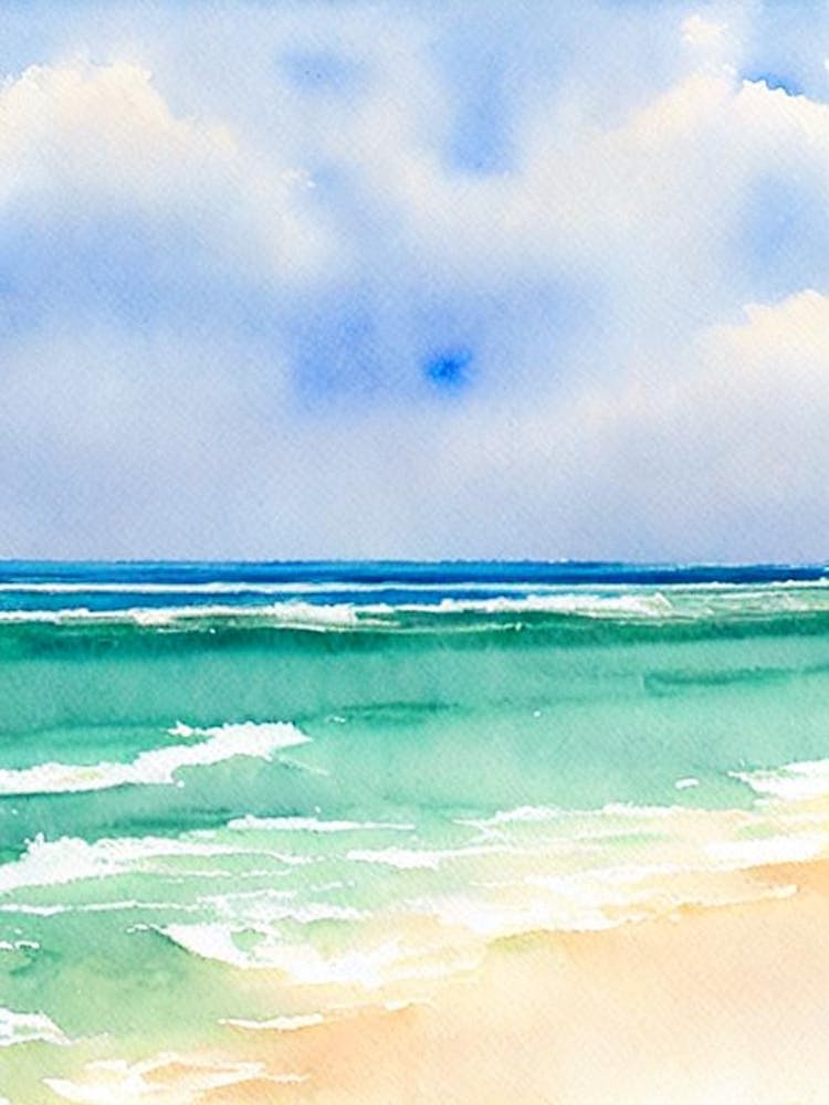 Bávaro Beach 2, Dominican Republic Watercolour
