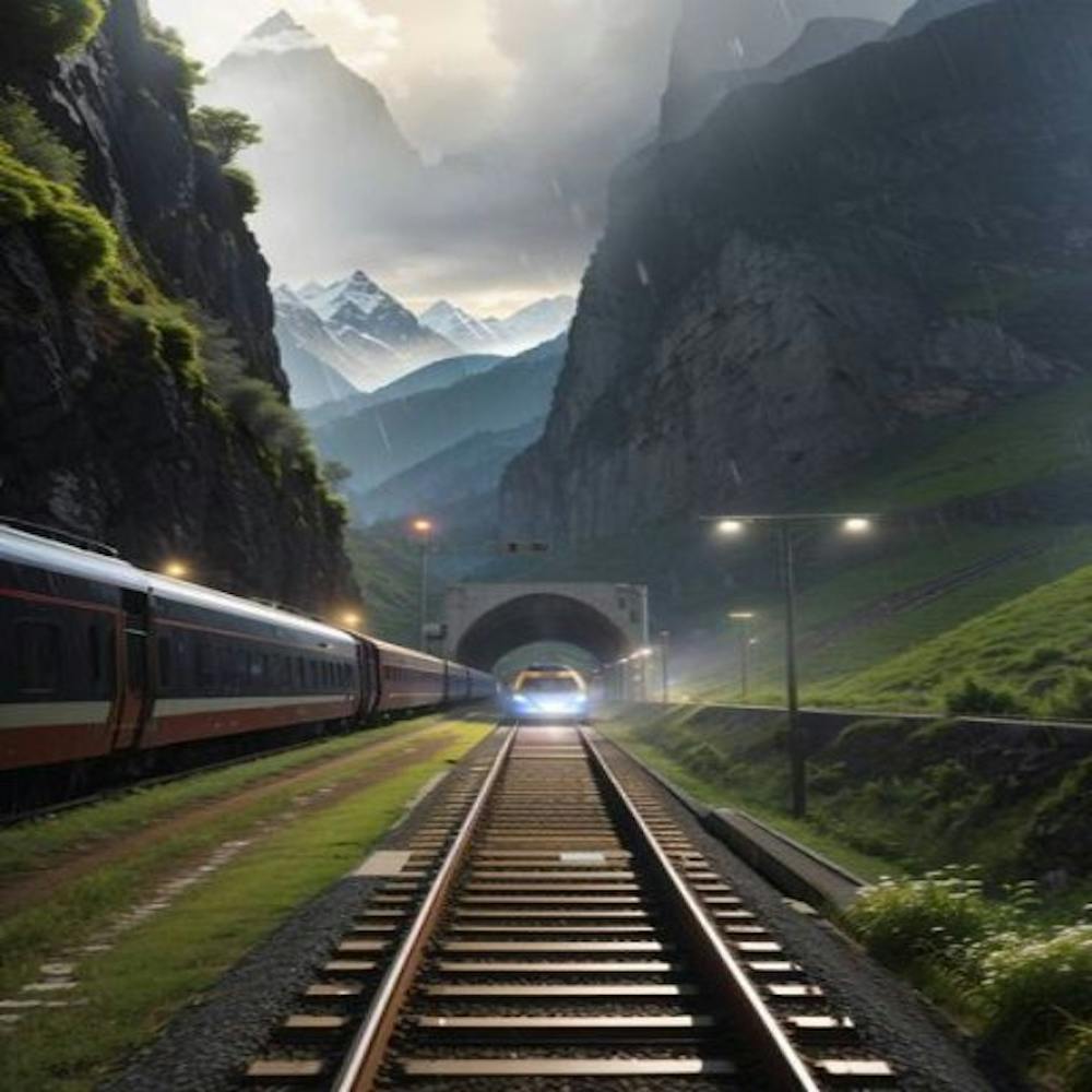 Train In The Mountains