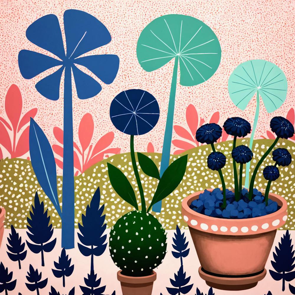 Blue Potted Plants