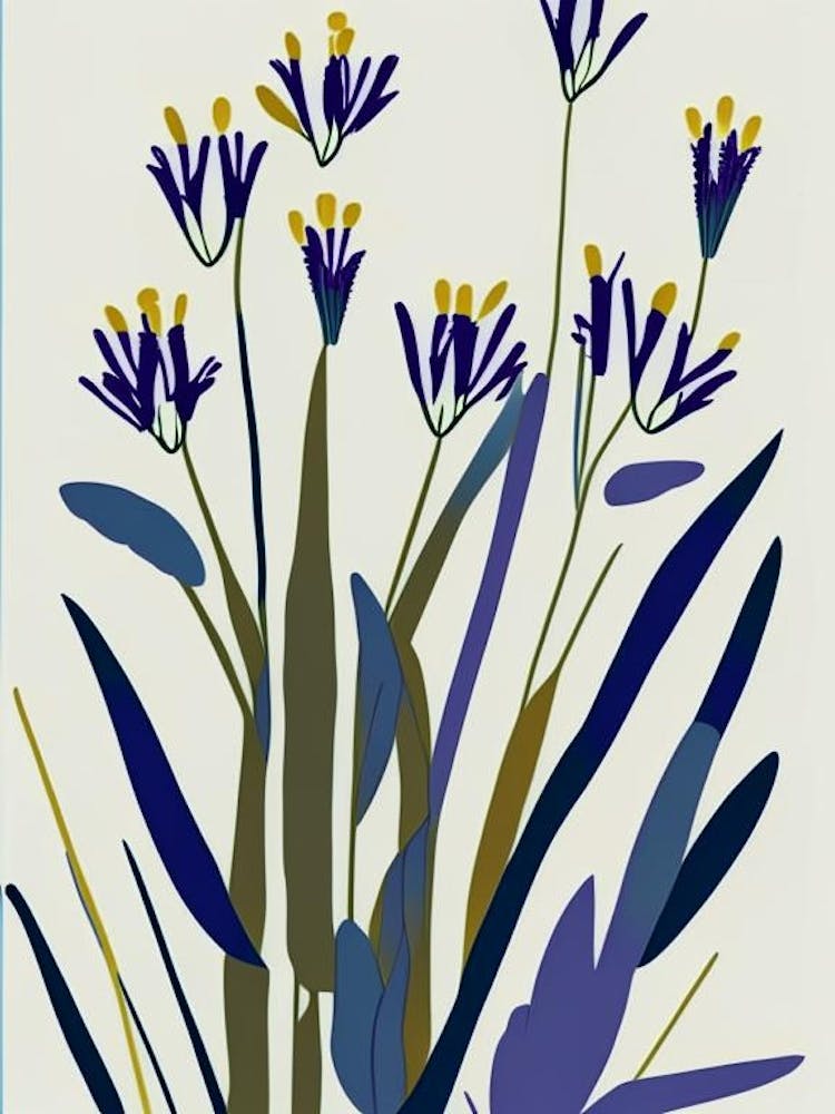Pickerel Weed Wildflower Modern Muted Colours