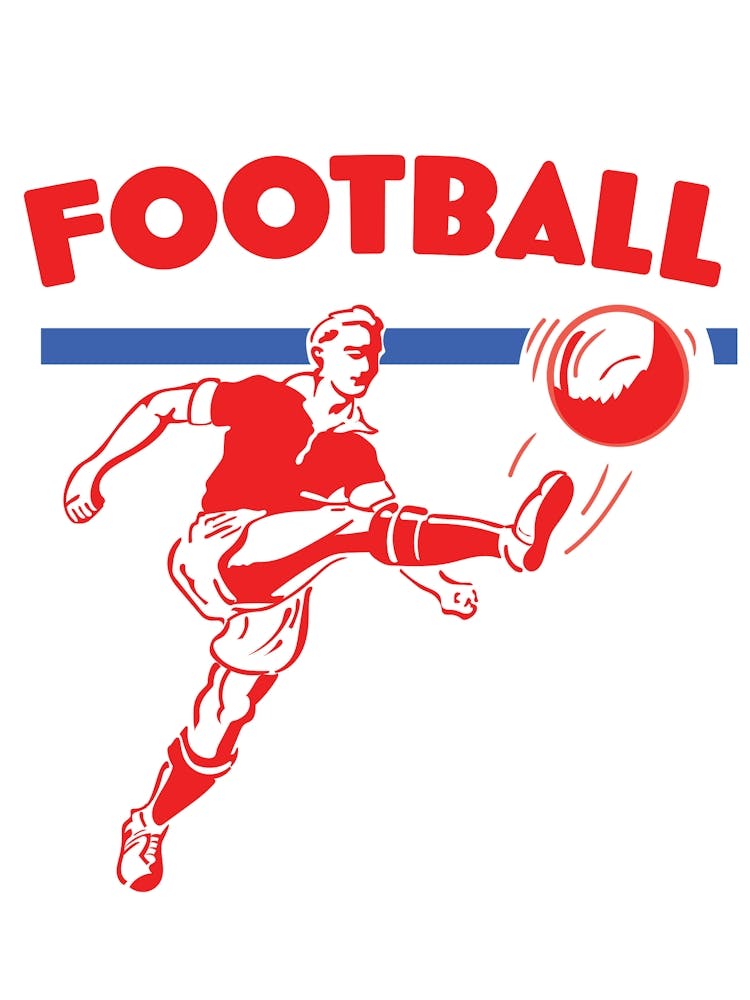 Football Player Kicking The Ball