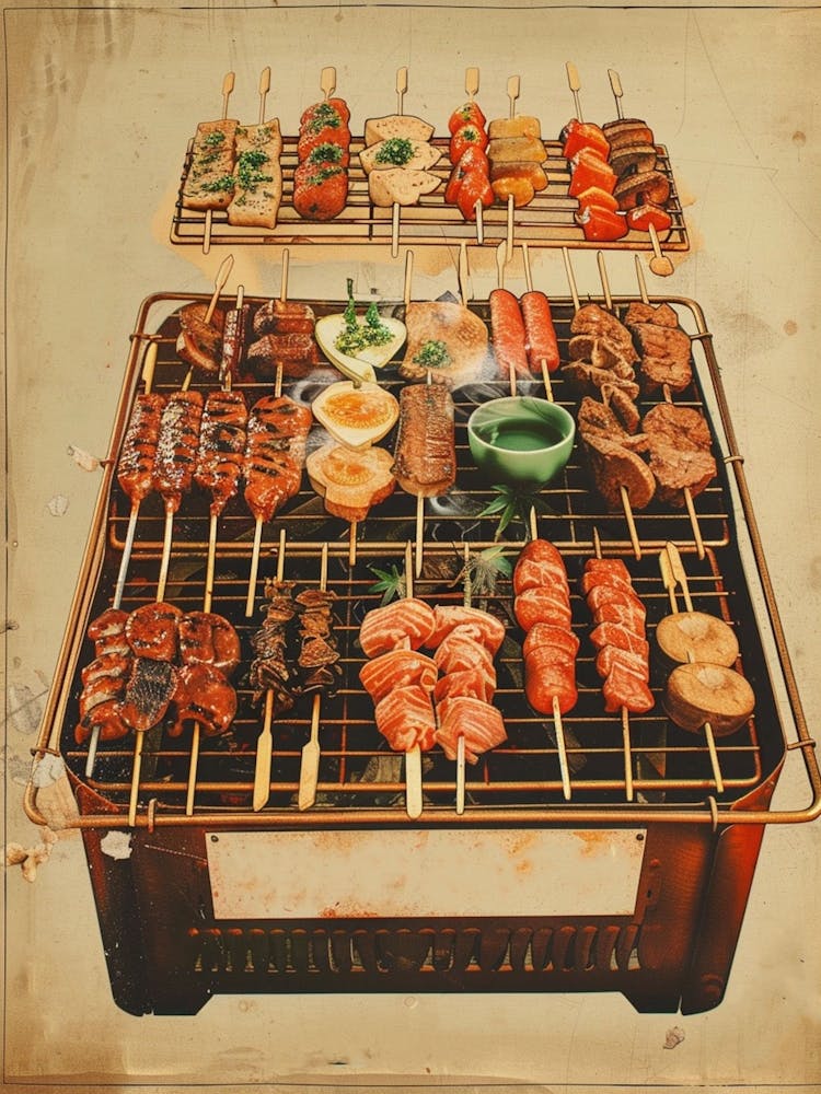 Yakitori Japanese Grill Mid Century Modern