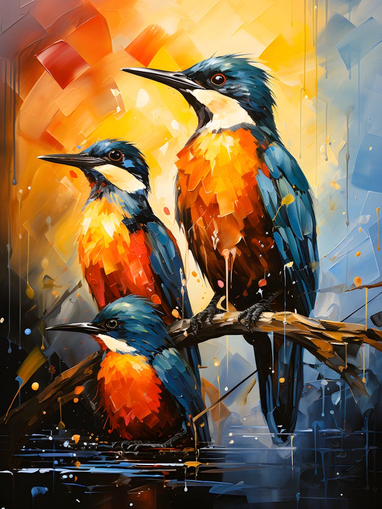 Celestial Birds Feathers In The Sky