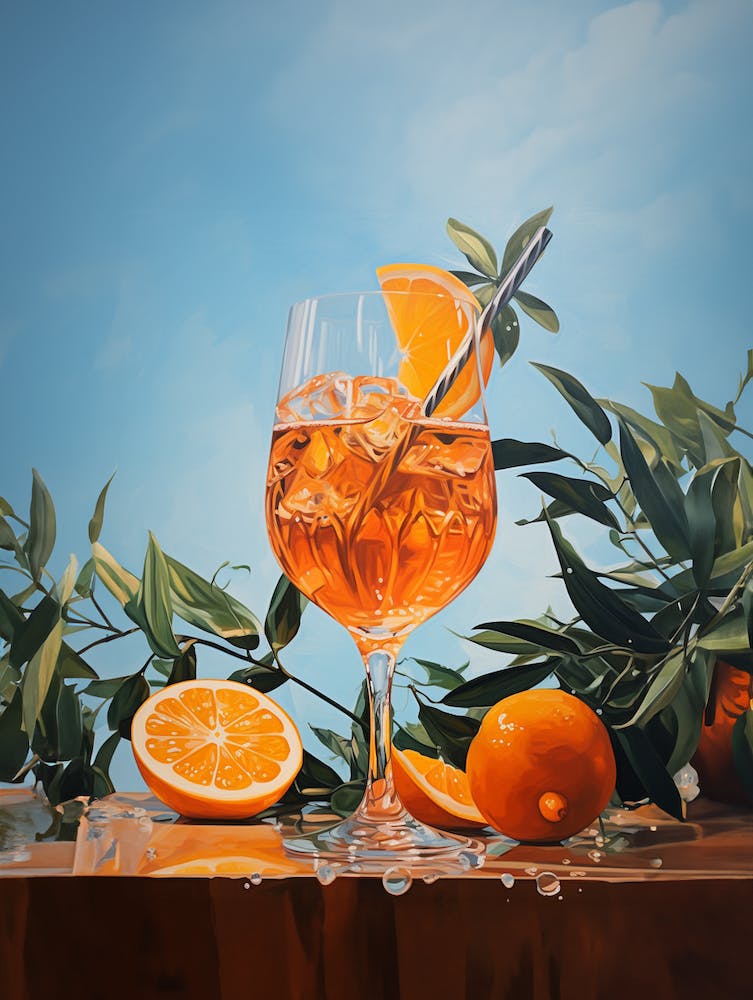 Aperol Spritz Colorful Painting Kitchen Poster