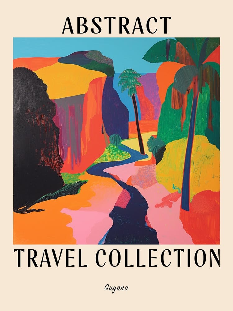 Abstract Travel Collection Poster Guyana 2
