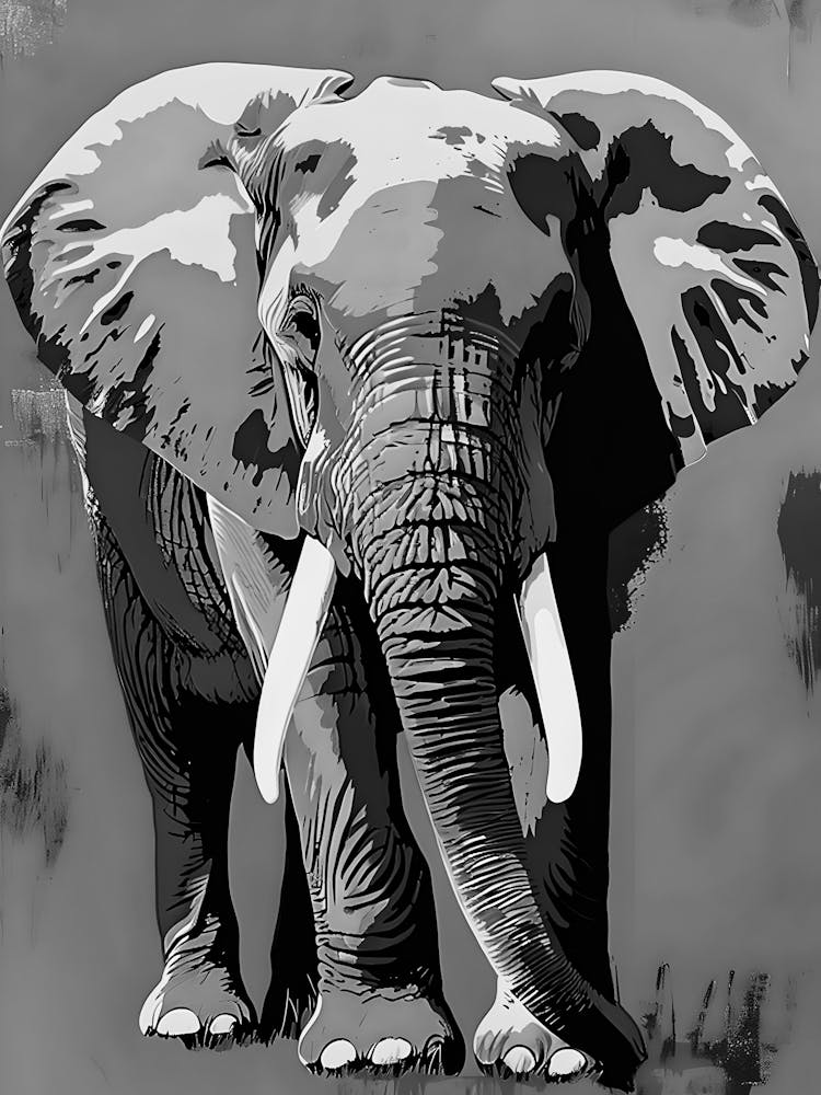 Elephant In Black And White 5