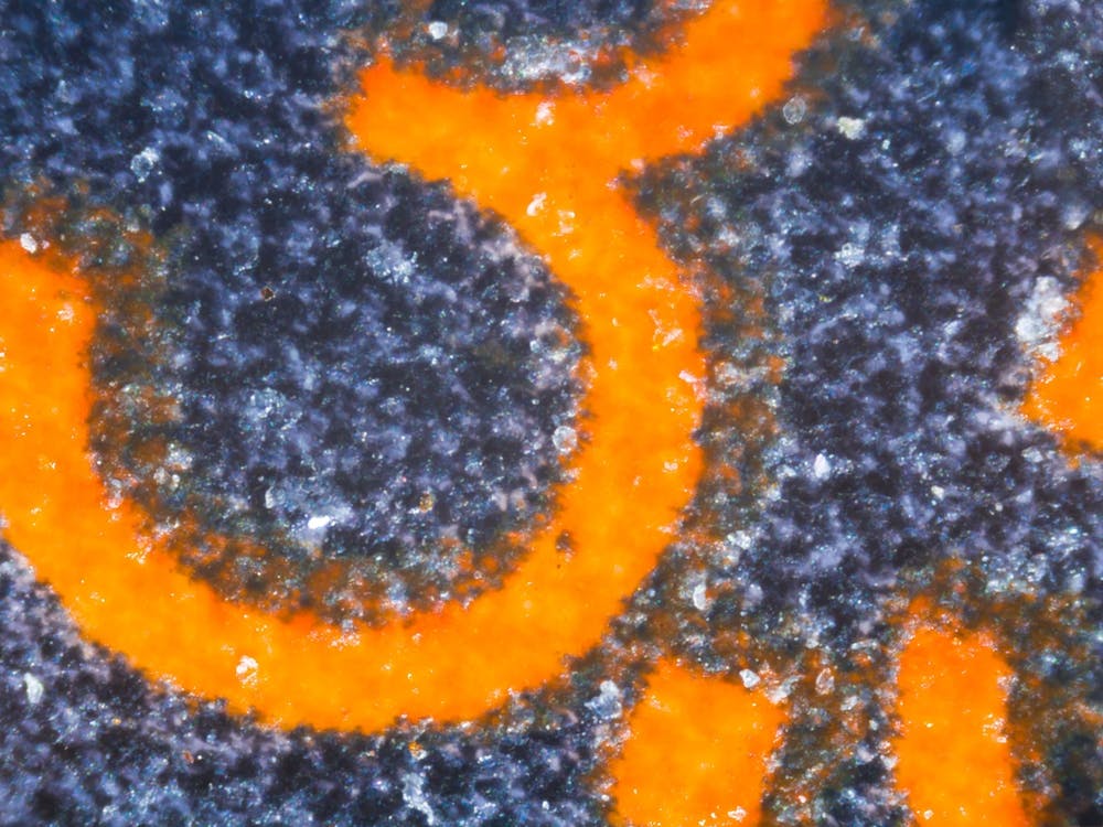 Embedded Digit 3 On Sim Card Under The Microscope