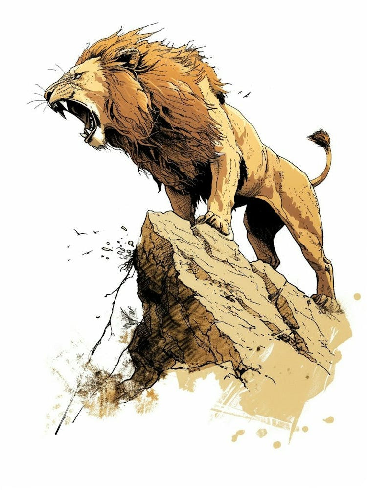 Barbary Lion Symbolic Imagery Clipart 4