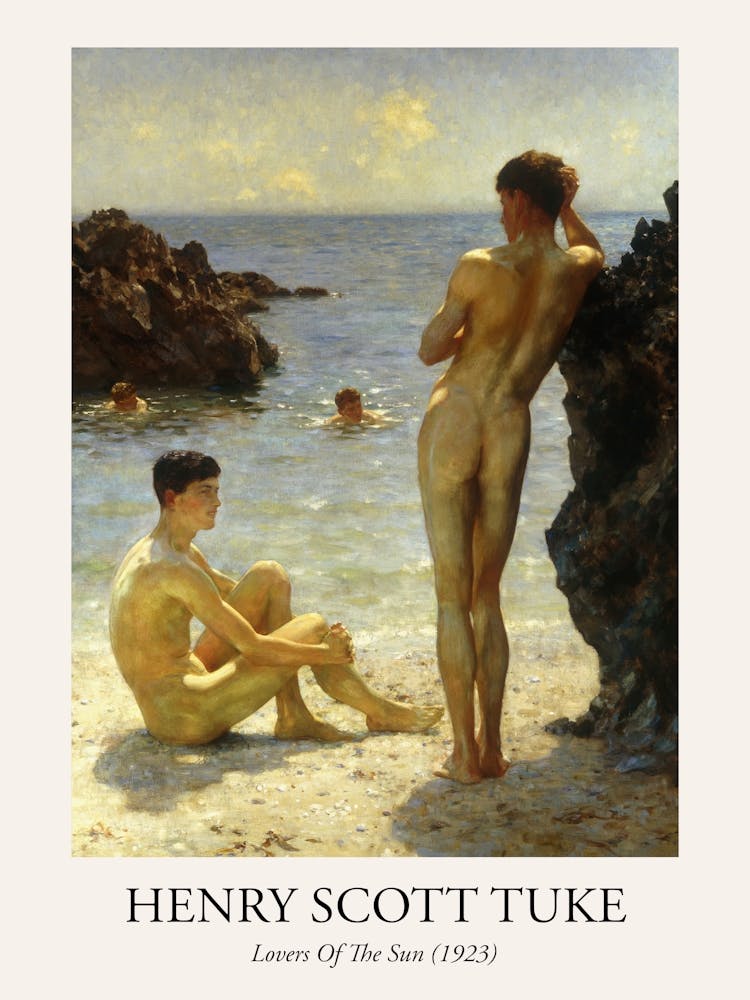 Lovers Of The Sun, 1923 By Henry Scott Tuke Poster