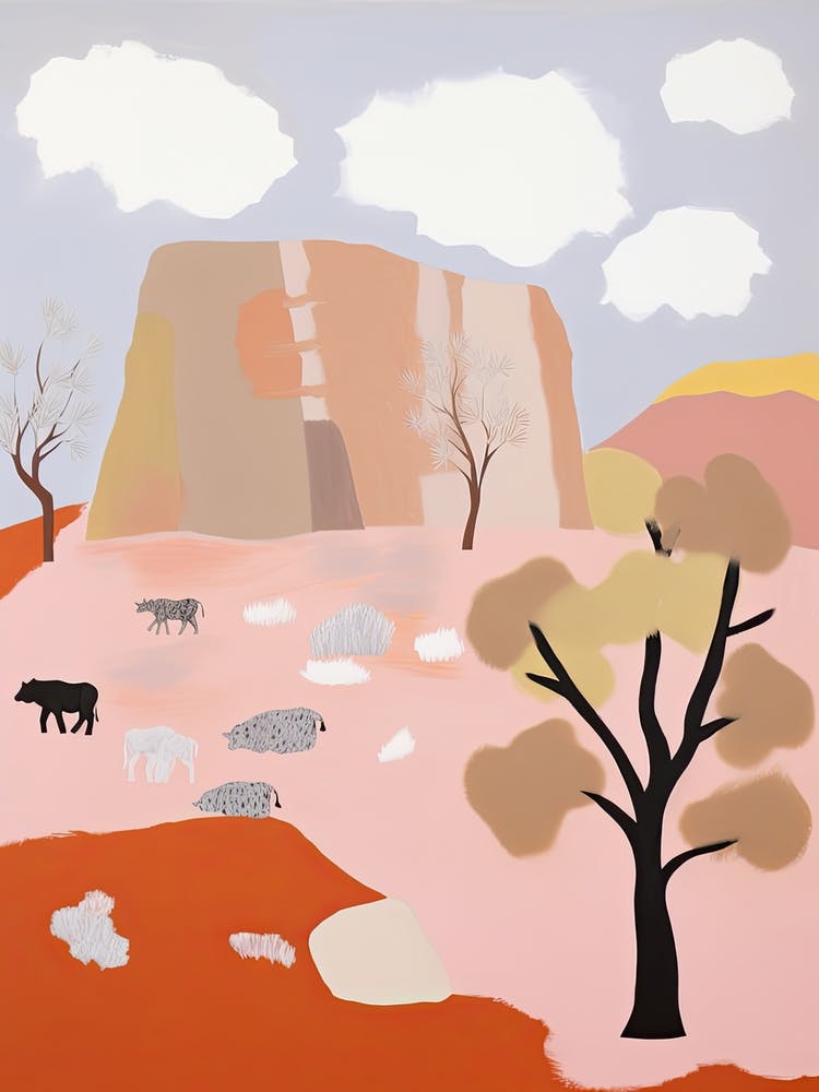 Great Sandy Desert   Australia, Contemporary Abstract Illustration 1