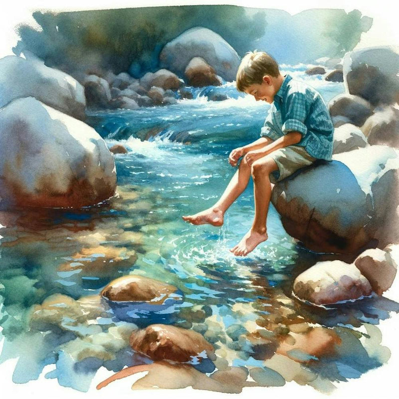 Boy In The Stream
