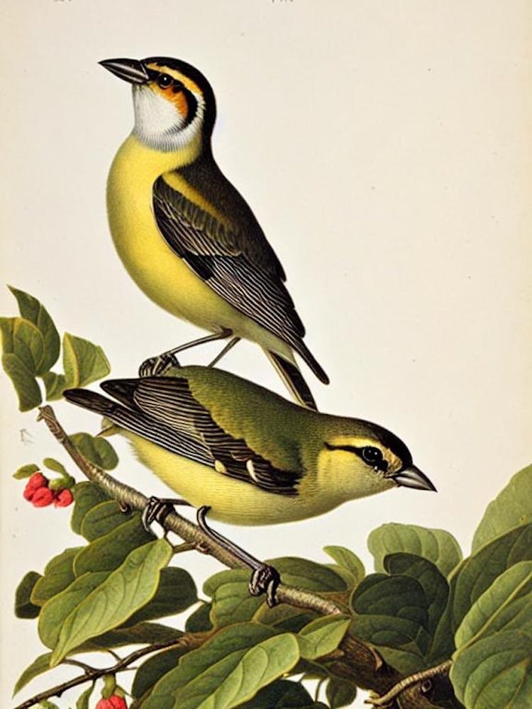 Finch James Audubon Vintage Style Bird