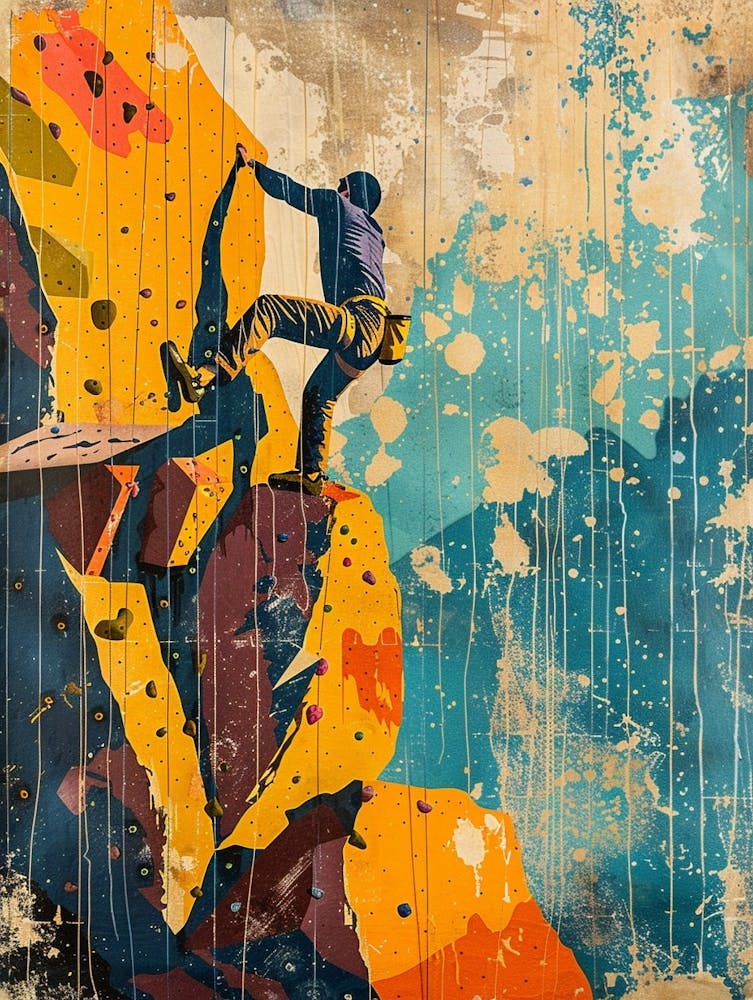 Bouldering Project Austin Texas Colourful Blockprint 1