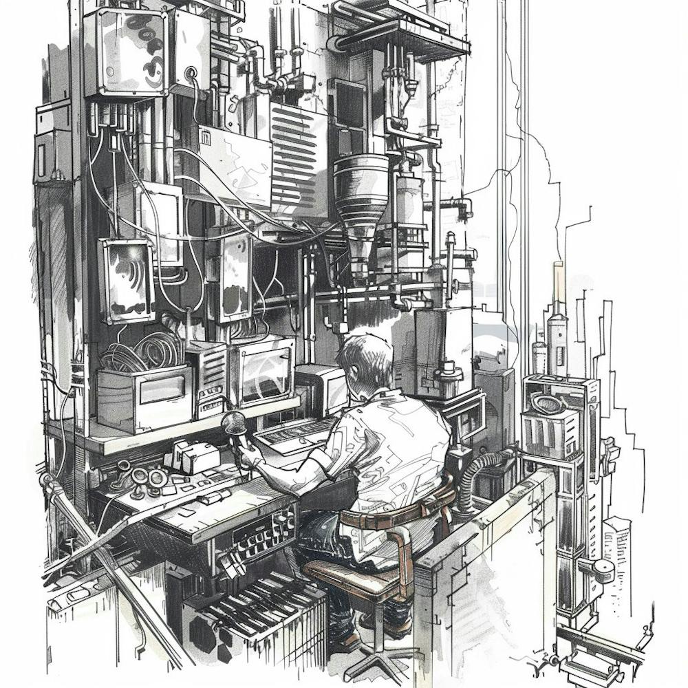 Man Working At A Computer