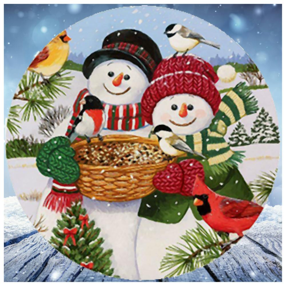 Snowman And Birds