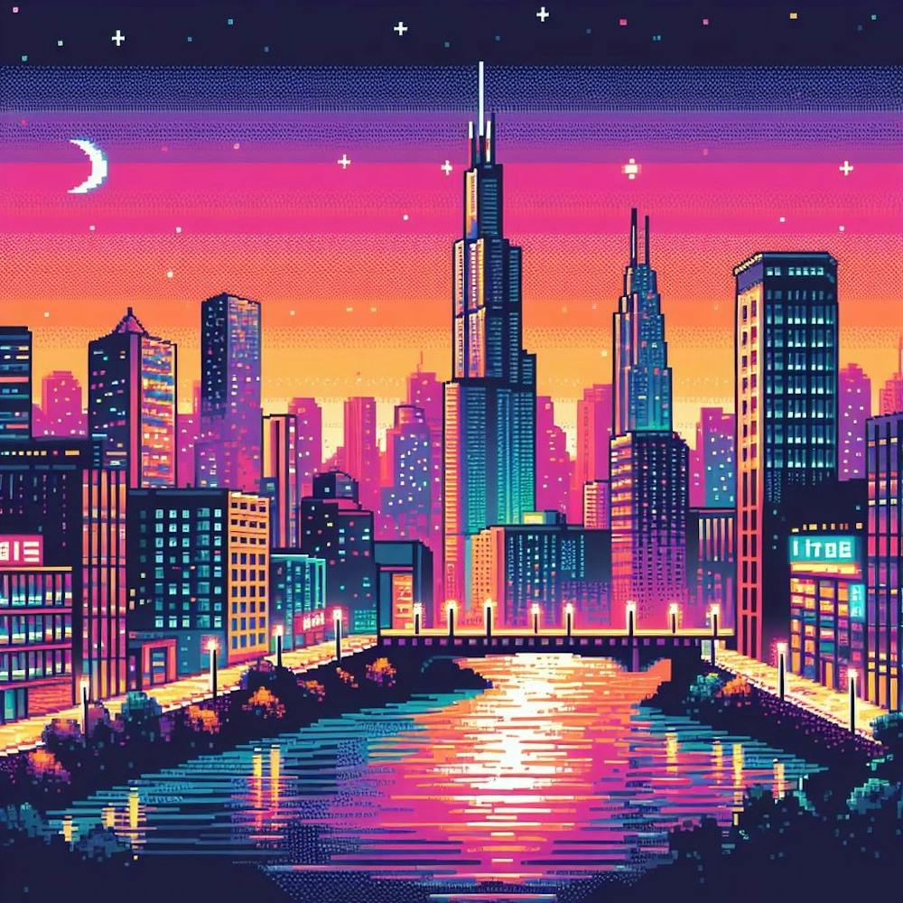 8-bit city skyline 1