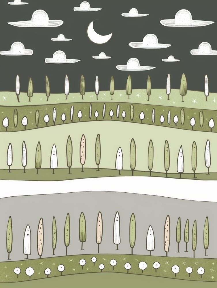 Night Landscape — Stock Vector