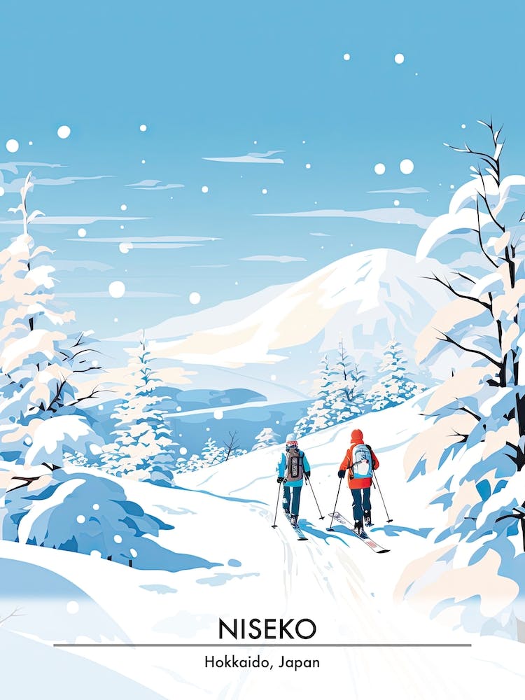 Niseko   Hokkaido Japan, Ski Resort Poster Illustration 2