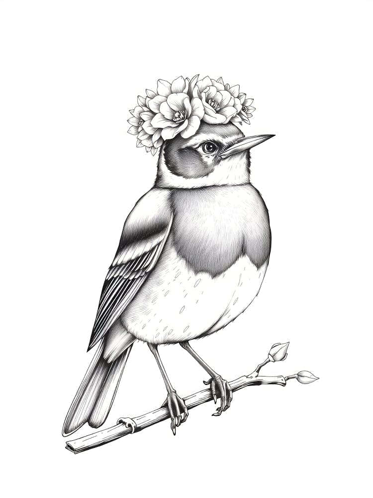 Bird In A Flower Crown 1